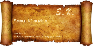 Samu Klaudia névjegykártya