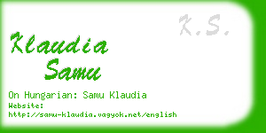 klaudia samu business card